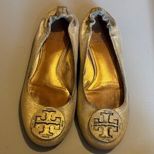 Tory Burch Gold Ballet Flats size 7M